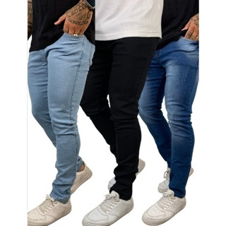 Kit calças jeans masculina Super Skinny original promoção em Oferta na Shopee