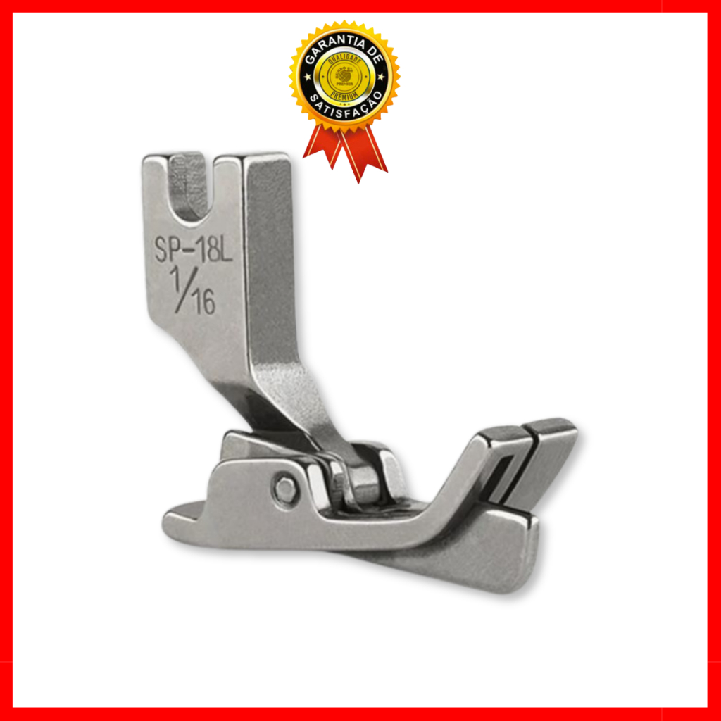 Pé Calcador com guia esquerdo para Máquina Reta Industrial SP-18 1/16.