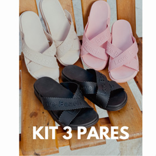 Kit 3 Pares Papete Birken Feminina Love Beach