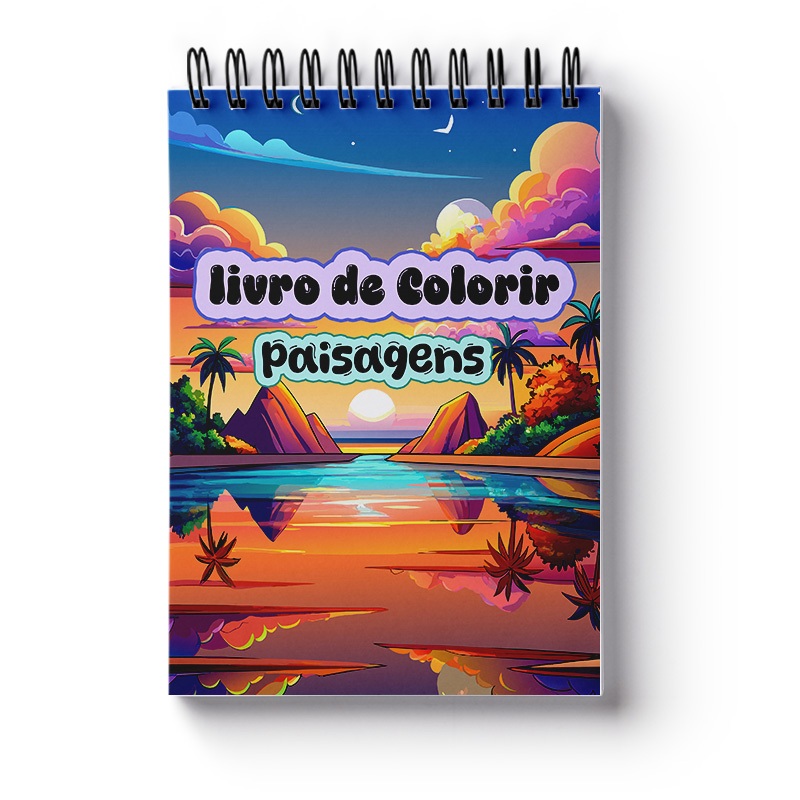 Livro de Colorir Paisagens Volume 2, Desenhos para Colorir Adulto.