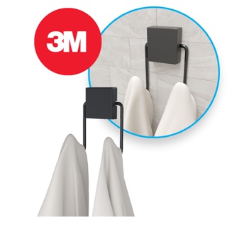 Gancho Duplo 3M Preto Cabide Porta Toalha de Rosto Parede Banheiro Cozinha em Oferta na Shopee