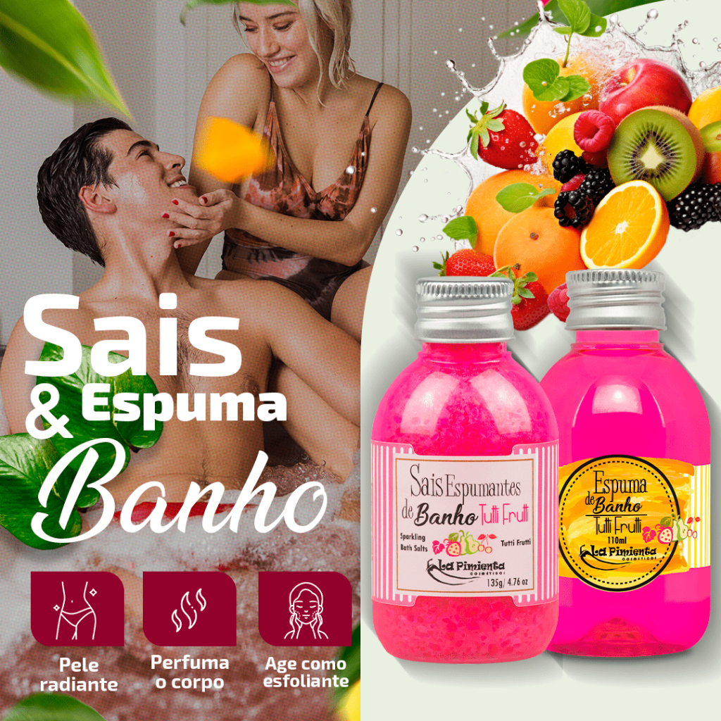 KIT SAIS DE BANHO APAIXONANTES HIDRO, JACUZZI, BANHEIRA E CHUVEIRO - BANHO A DOIS NUNCA FOI TÃO BOM