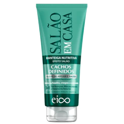Eico Óleo Creme Tratamento Efeito Salão Em Casa Manteiga Hidrata Nutre Cachos Definidos 180ml Óleos Argan e Baobá Vegano
