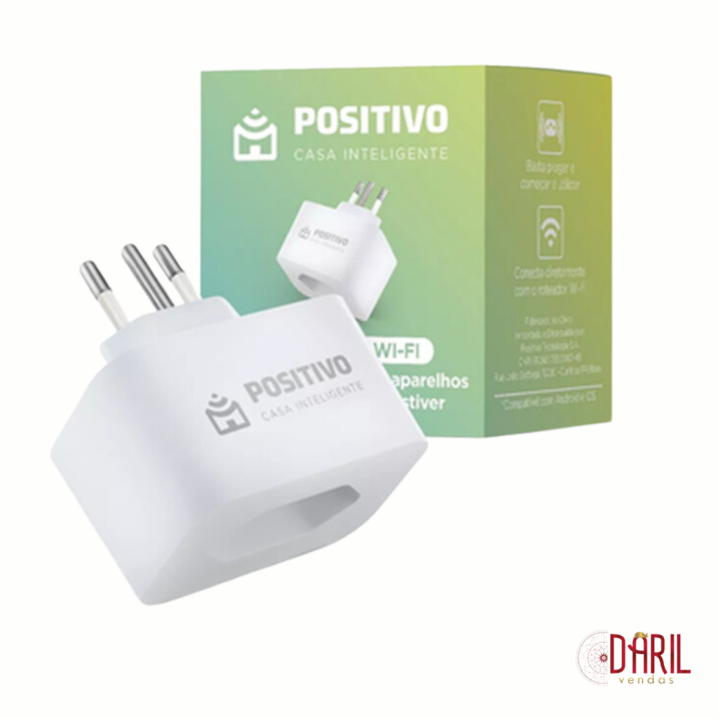 Tomada Inteligente Plug Smart Wi-FI 10A 1000W Branco - Positivo