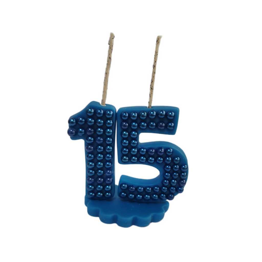 Vela em Biscuit 15 Anos / Vela azul / Vela branca / Vela Rosa