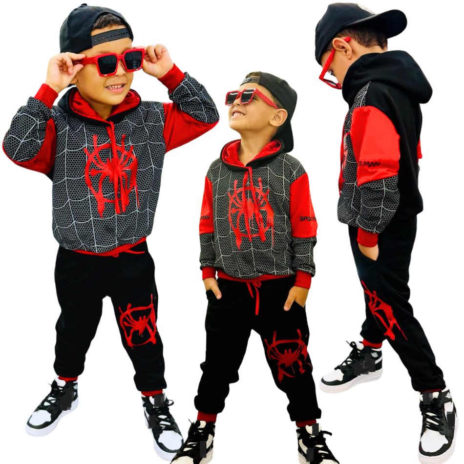 Abrigo De Frio Infantil Kit 2 Peças Do Homem Aranha Spider Sonic em Oferta na Shopee