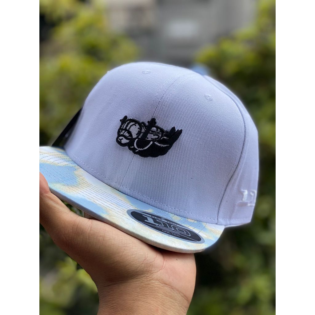 Boné Lost Paraquedas Branco Lançamento Strapback fitão de couro