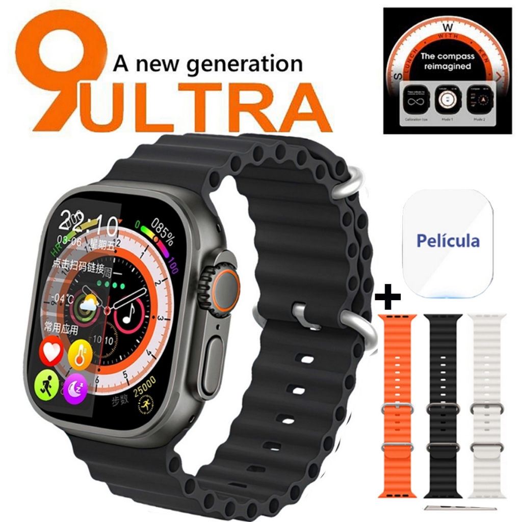 Watch 9 Ultra max 2 Series 9 Relógio Inteligente Digital Masculino Feminino Smartwatch À Prova