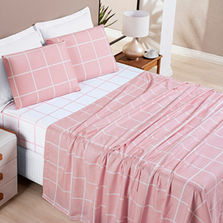 Jogo de Lençol Cama CASAL PADRÃO 4 Peças Austin Micropercal 200 Fios