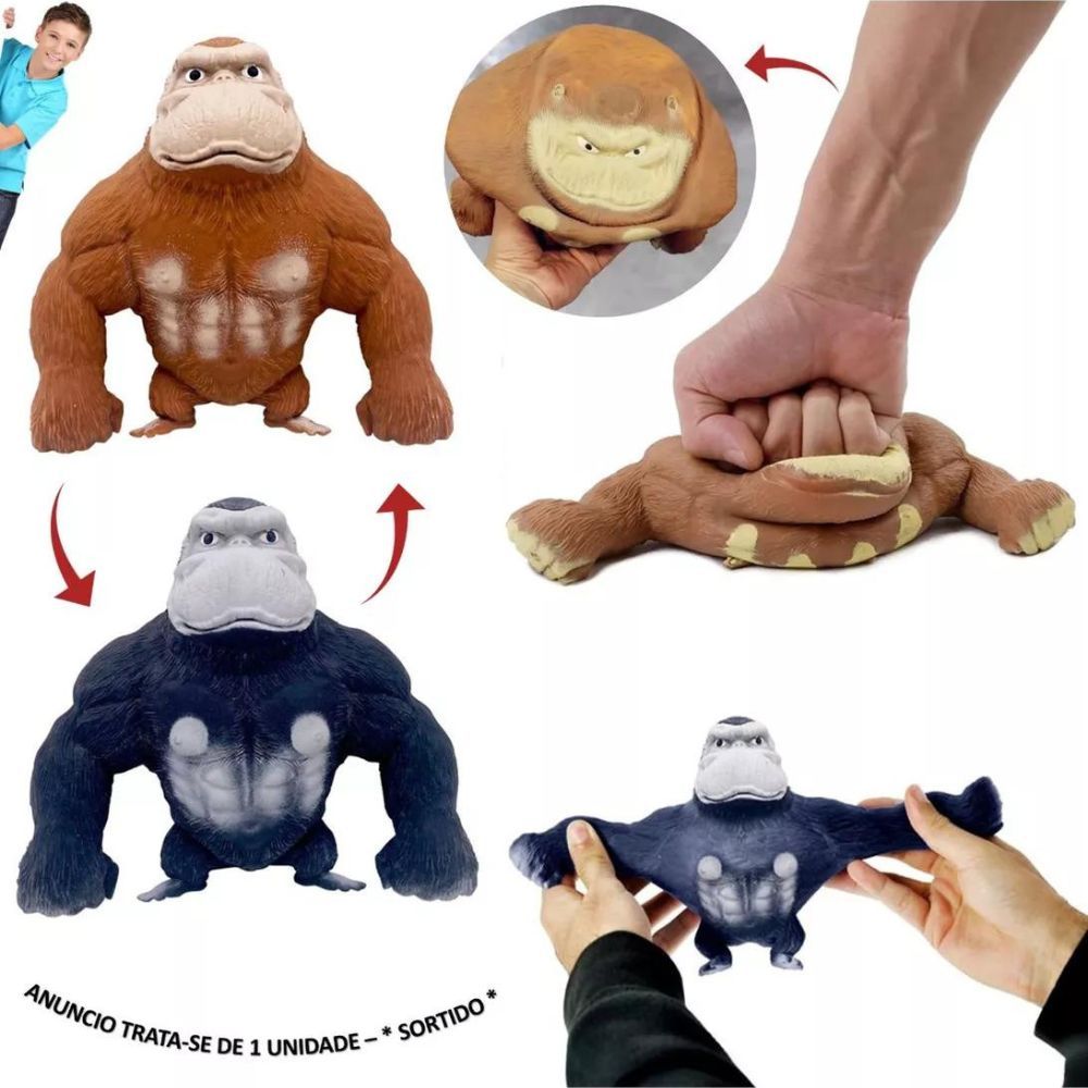 Brinquedo Macaco Gorila Estica Esmaga Fidget Toys Antiestresse Apertar NOVIDADE 2024 JQ Shop