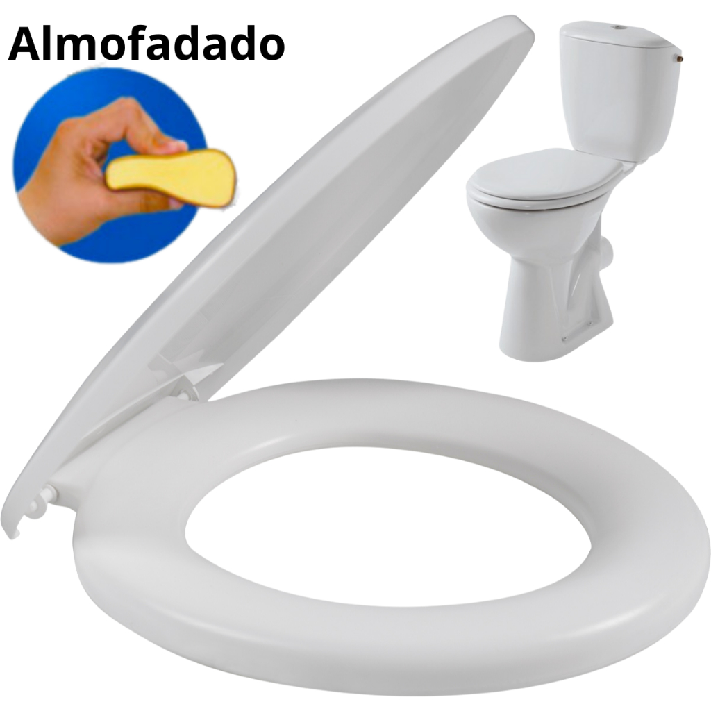 Assento Sanitário Almofadado Universal Oval (Serve para todas as marcas de vaso)