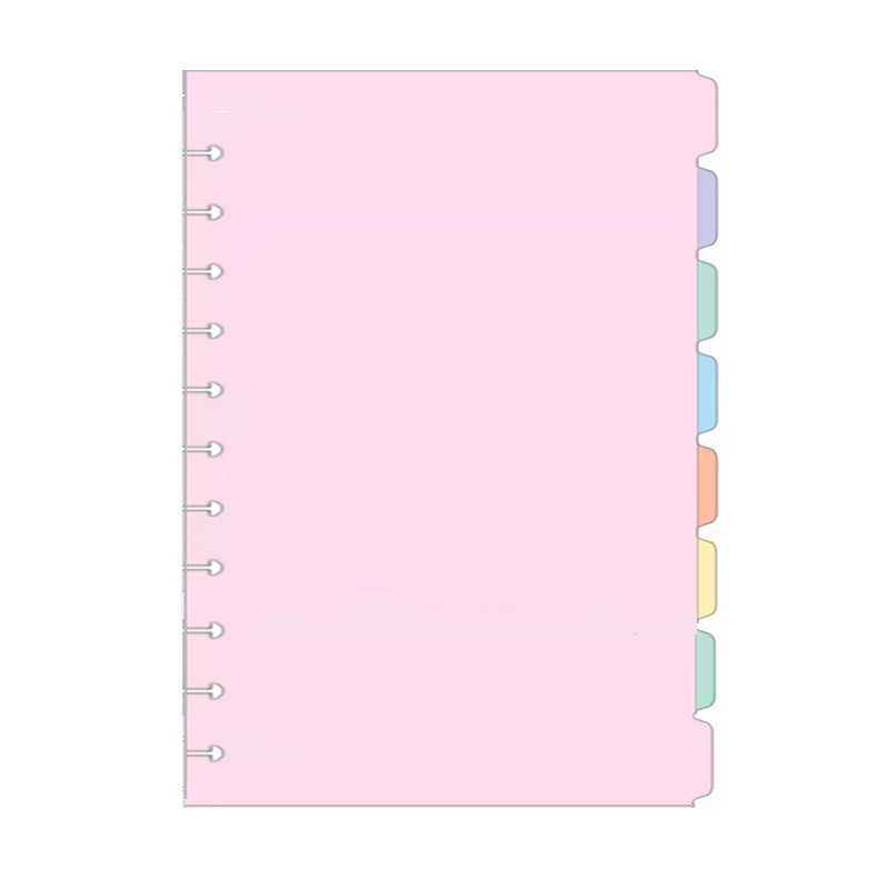 Refil + Divisórias Caderno Inteligente Tilidisco 11 Furos Pastel 8 Folhas