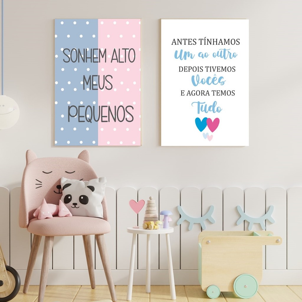 conjunto duas placas irmãos gêmeos