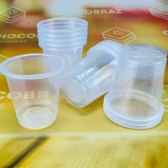 KIT 100~500 MINI COPINHO BRIGADEIRO 30 ml INCOLOR TRIK TRIK (CHOCO)