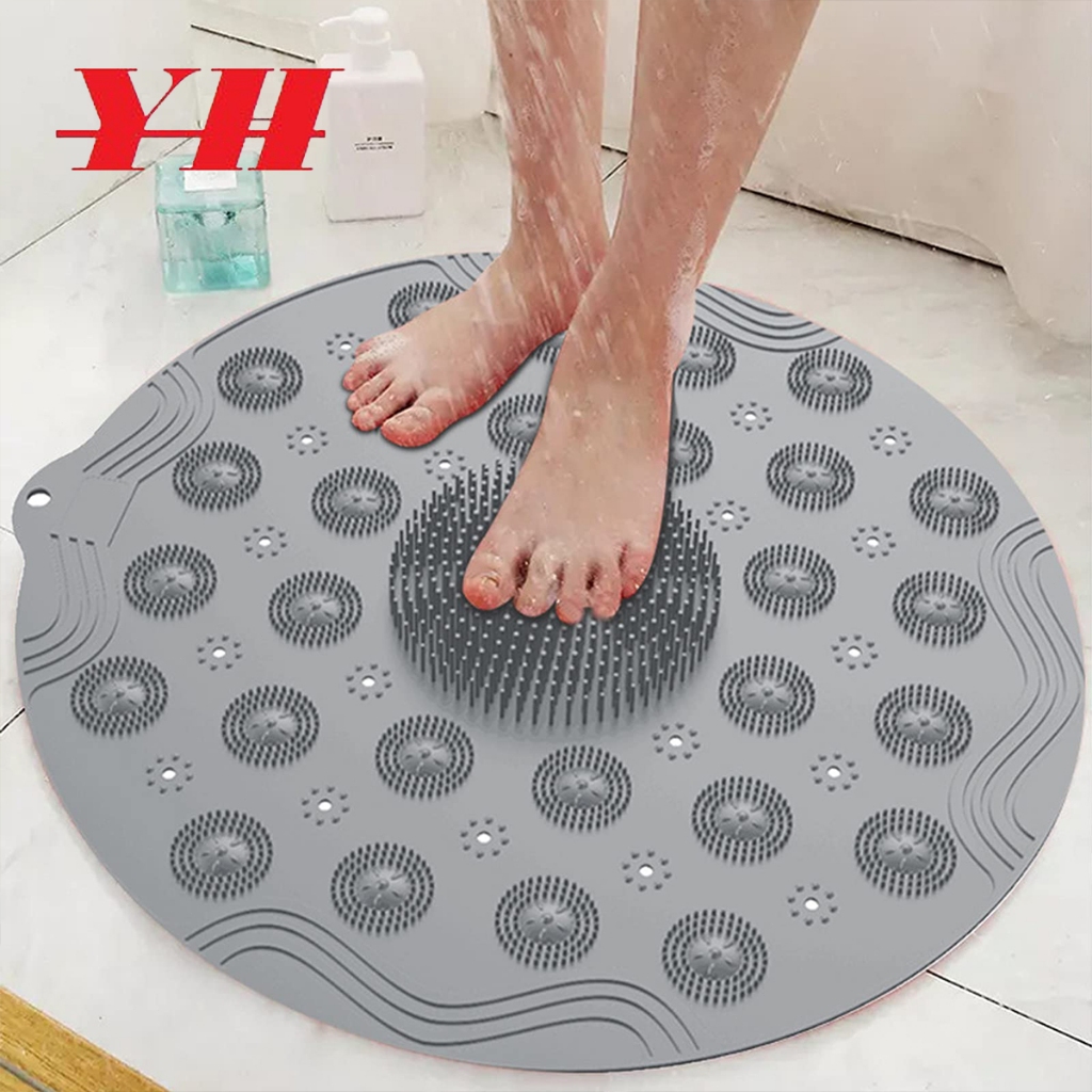 Tapete de banho antiderrapante,  Massageador Limpeza Pés Banho e drenagem laváveis ​​à máq...