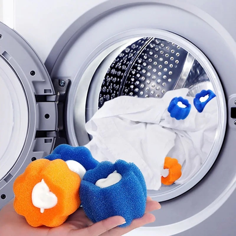 Conjunto 4 Bolas 6Cm Panda Para Maquina De Lavar Roupa Tira Pelos De Maneira Fácil E Prática