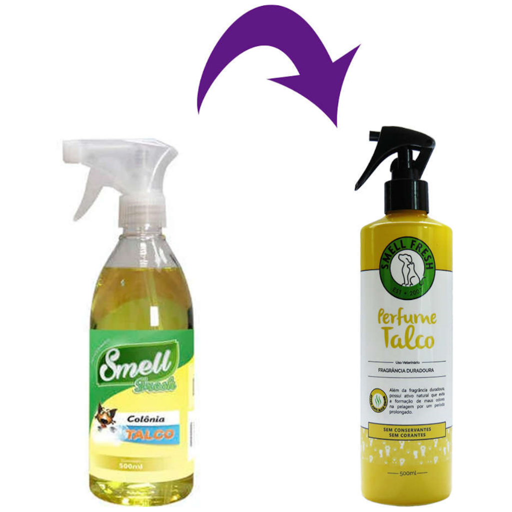 Deo Colônia Perfume Talco 500ml Smell Fresh Para Cães e Gatos