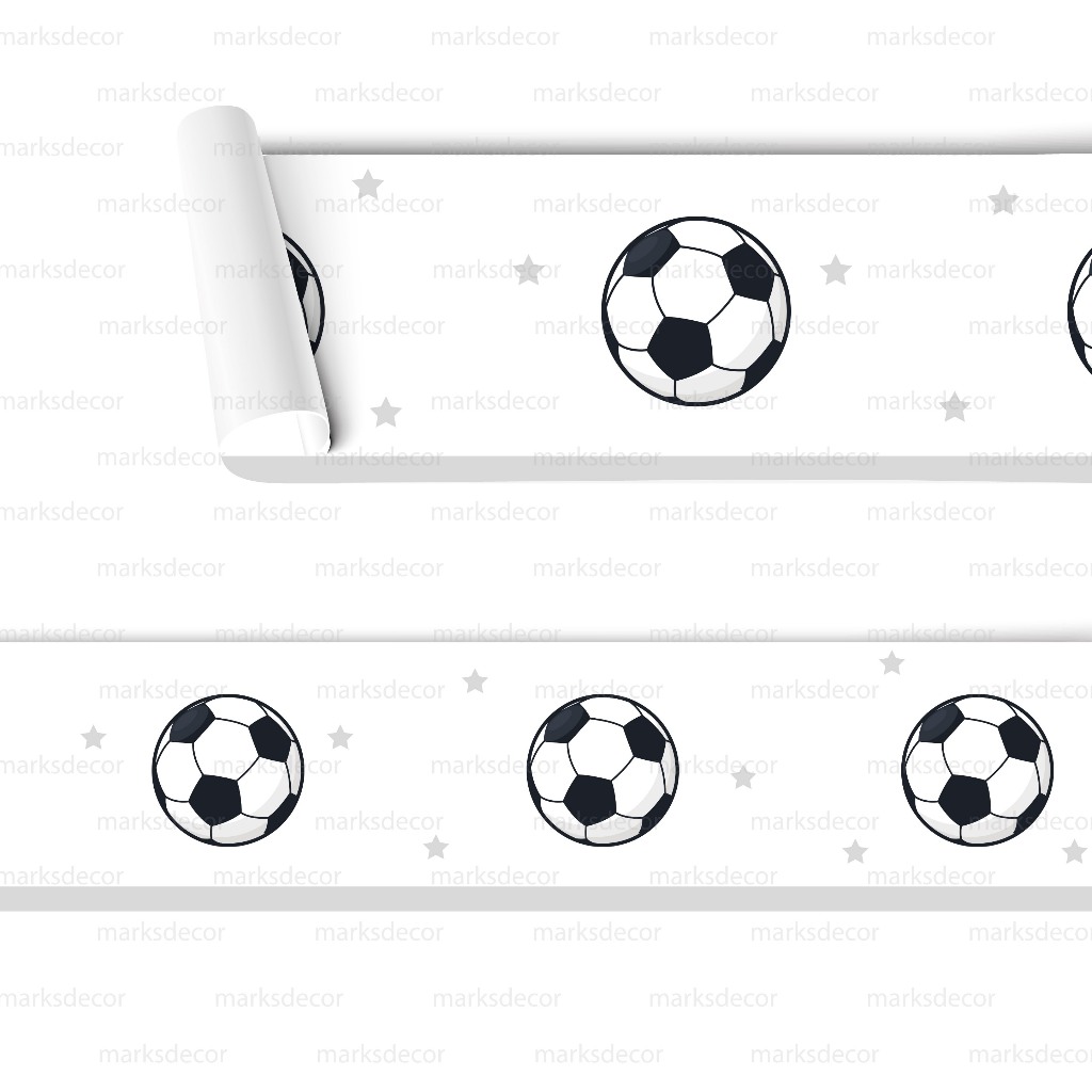 Faixa Adesivo de Parede Infantil Futebol Papel De Parede Infantil Decoração Para Quarto Menino em Oferta na Shopee