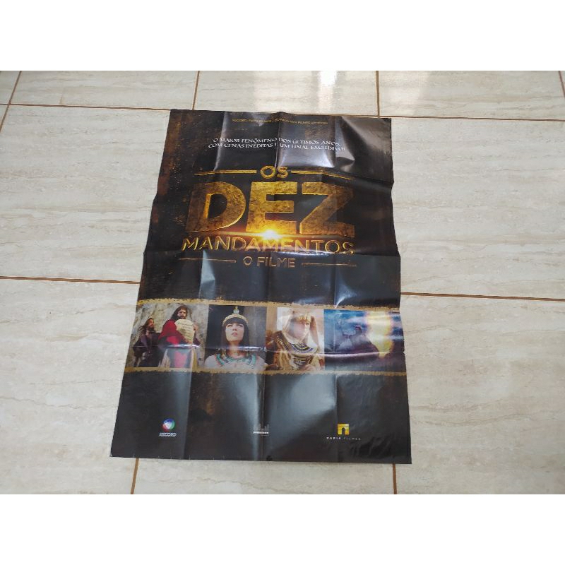 Poster do Filme: Os Dez Mandamentos o Filme - TV Record (de locadora só poster sem dvd) original usado
