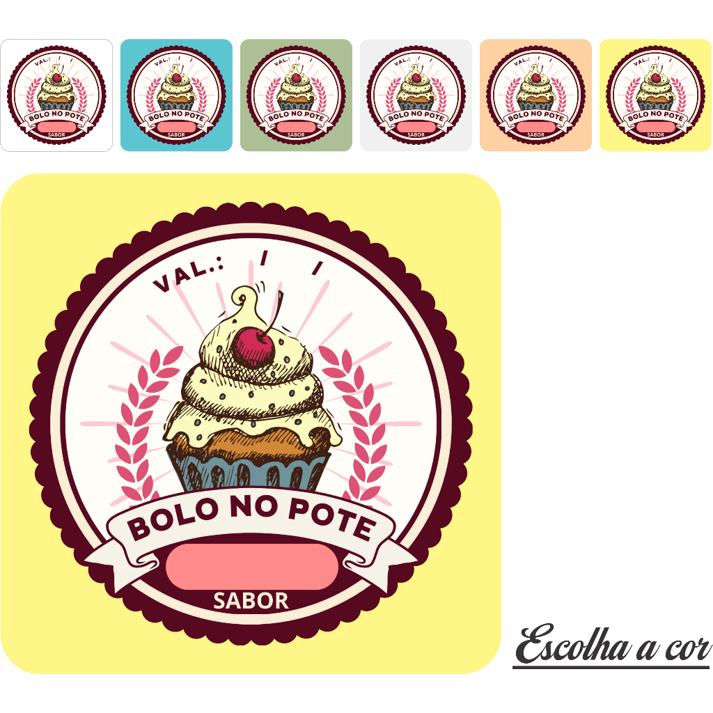 50 100 150 200 UNIDADES ADESIVO ETIQUETA TAG QUADRADO 3,5CMX3,5CM  BOLO NO DE POTE MODELO 1 A PROVA DE AGUA  AUTO ADESIVA UNIDADES PARA EMBAGENS CAIXAS SAQUINHO PAPEL TERMICO POTES E POTES DE GELADEIRA