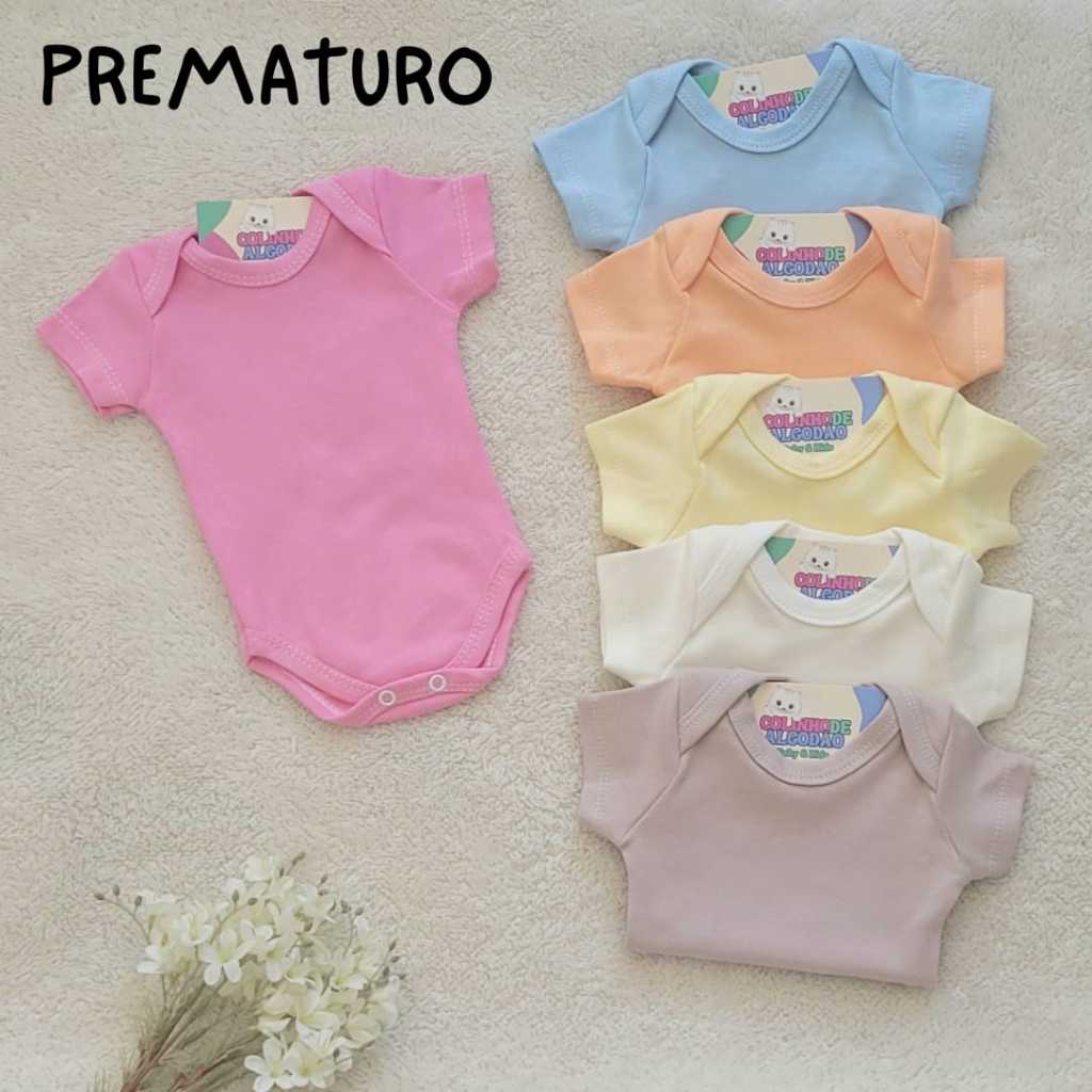 BODY BEBÊ PREMATURO SUEDINE MANGA CURTA 100% ALGODÃO. ENXOVAL DE BEBÊ. BONECA REBORN