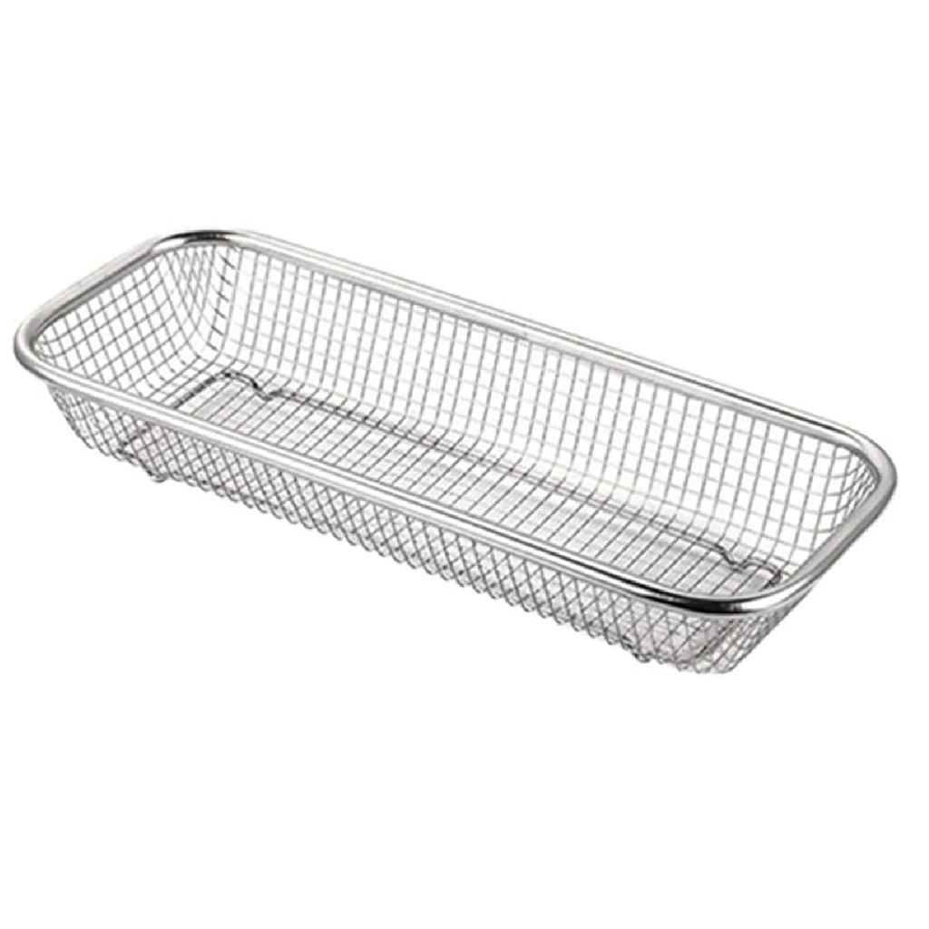 Escorredor Inox Retangular Bandeja Pote Frituras 31cm Porção