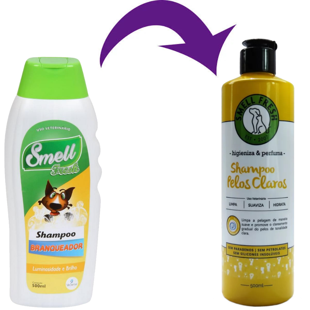 Shampoo Pelos Claros 500ml Smell 500ml Para Cães e Gtaos