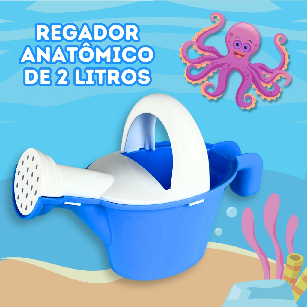 Balde de Praia Infantil 8 Peças Baldinho Pá Regador Moldes Brinquedo de Praia · foto 2