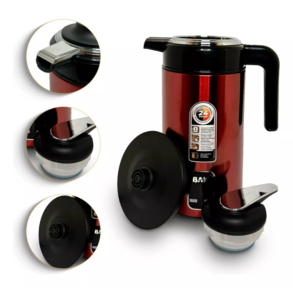Jarra Elétrica Bule Chaleira Aço Inox 1,8 Litros Bak 110v