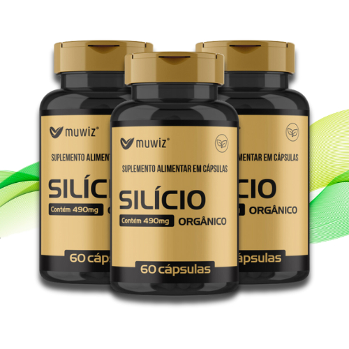 Silício Orgânico 60 Cápsulas 490mg 3 Frascos (Total 180 Caps) - Muwiz