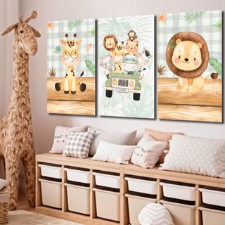 Kit 3 Quadros Infantil Safari Menino Bebê Quarto Envio Imediato em Oferta na Shopee