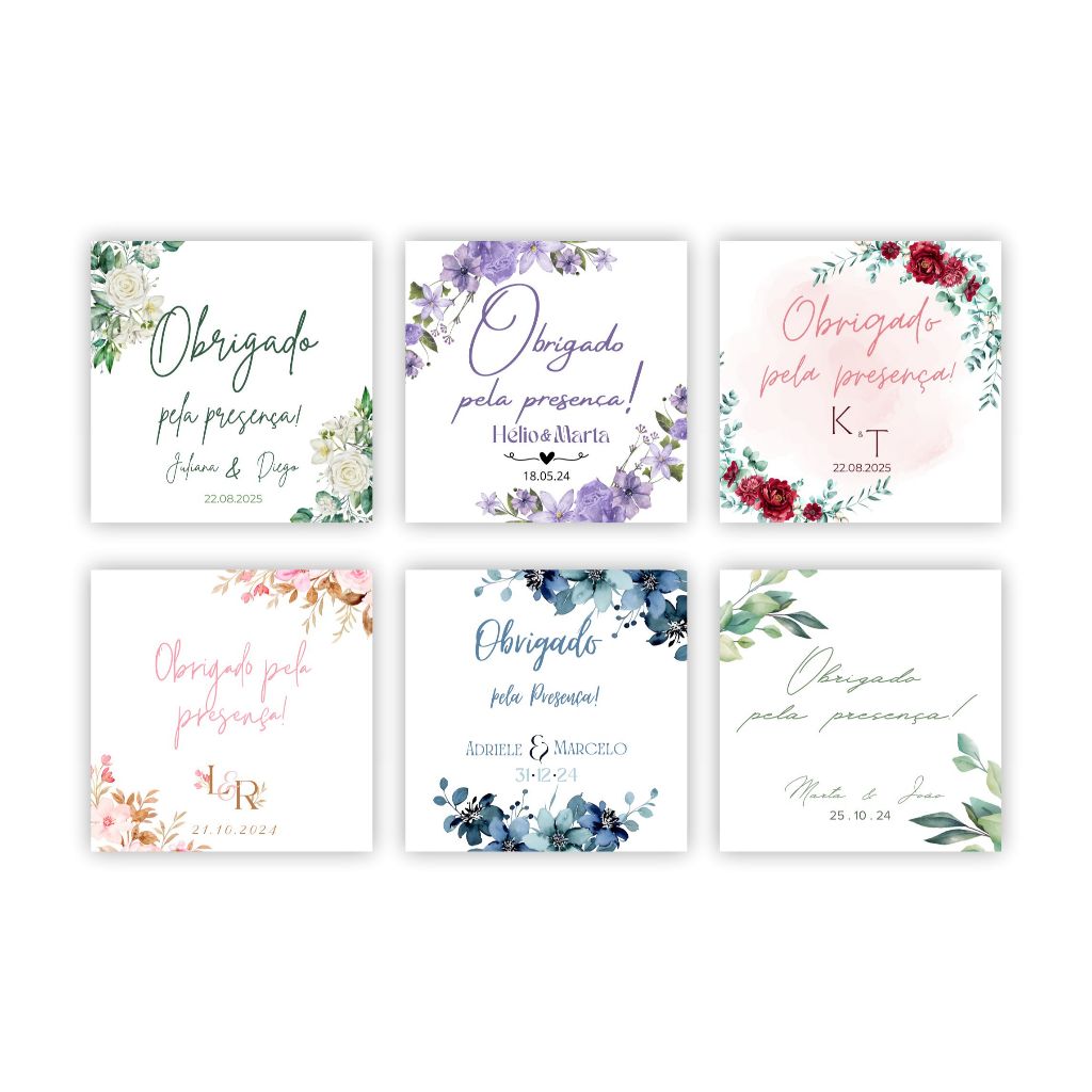 Tag personalizada para lembrancinha casamento/aniversário- Obrigado pela presença em Oferta na Shopee