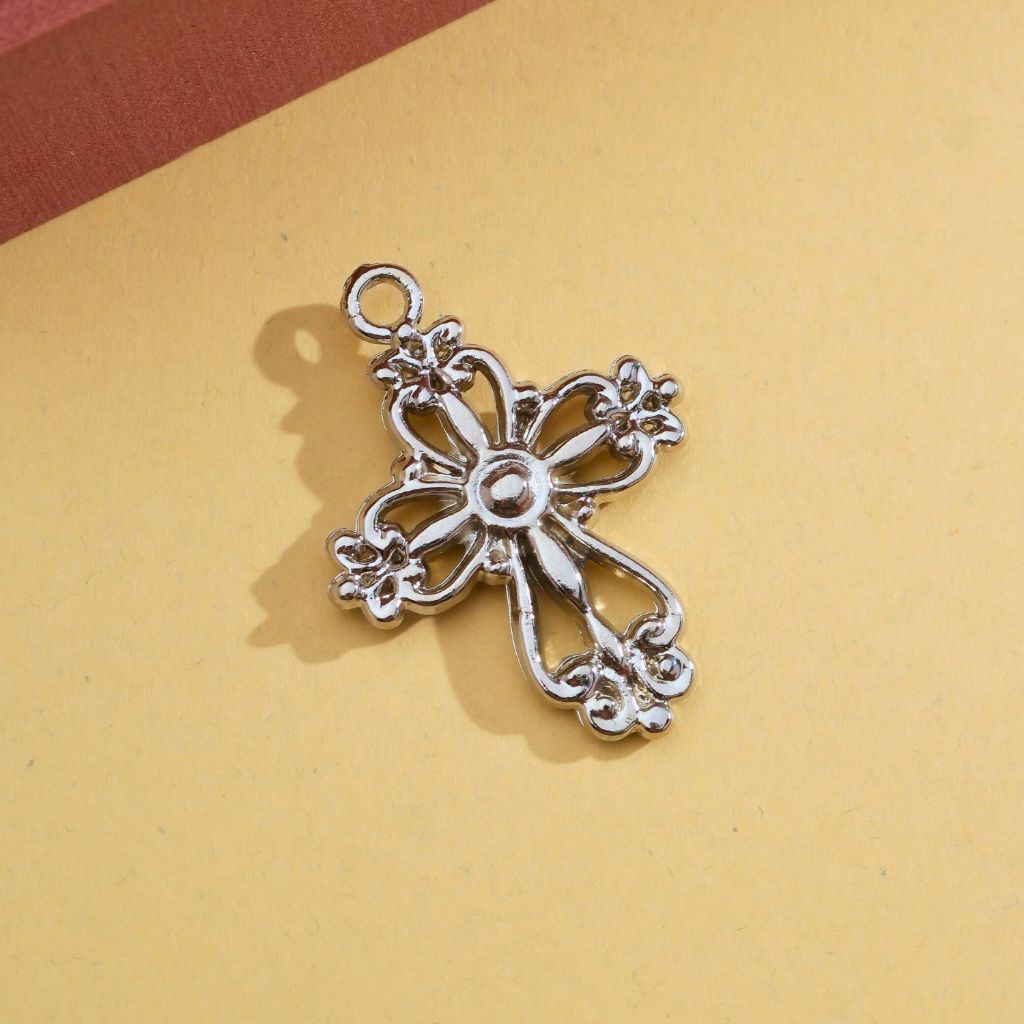 Crucifixo Para Terço Pingente Dourado Ouro Velho e Níquel Alta Qualidade Montagem P/ Terço Pulseira