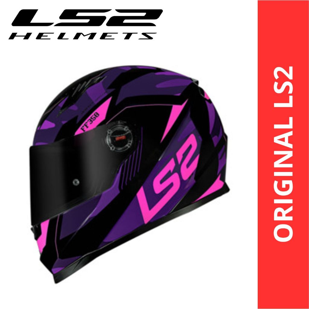 CAPACETE LS2 FF358 TANK CAM BLACK PURPLE ROXO PRETO FEMININO MASCULINO