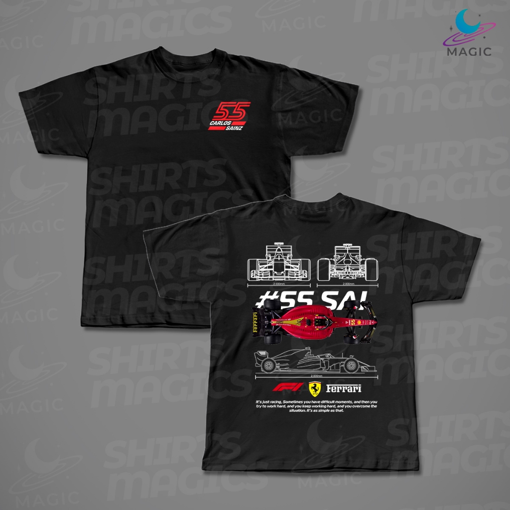 Camiseta Carlos Sainz Jr. 55  Fórmula 1 Piloto F1 100% Algodão
