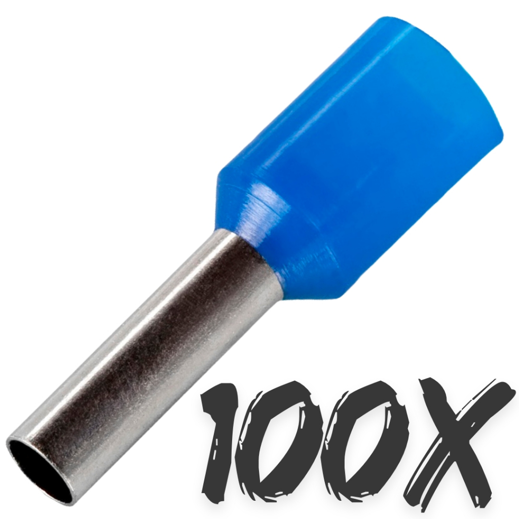 100X Terminal Tubular Ilhos 2,5mm E2508 Terminal Ilhos (100pçs)
