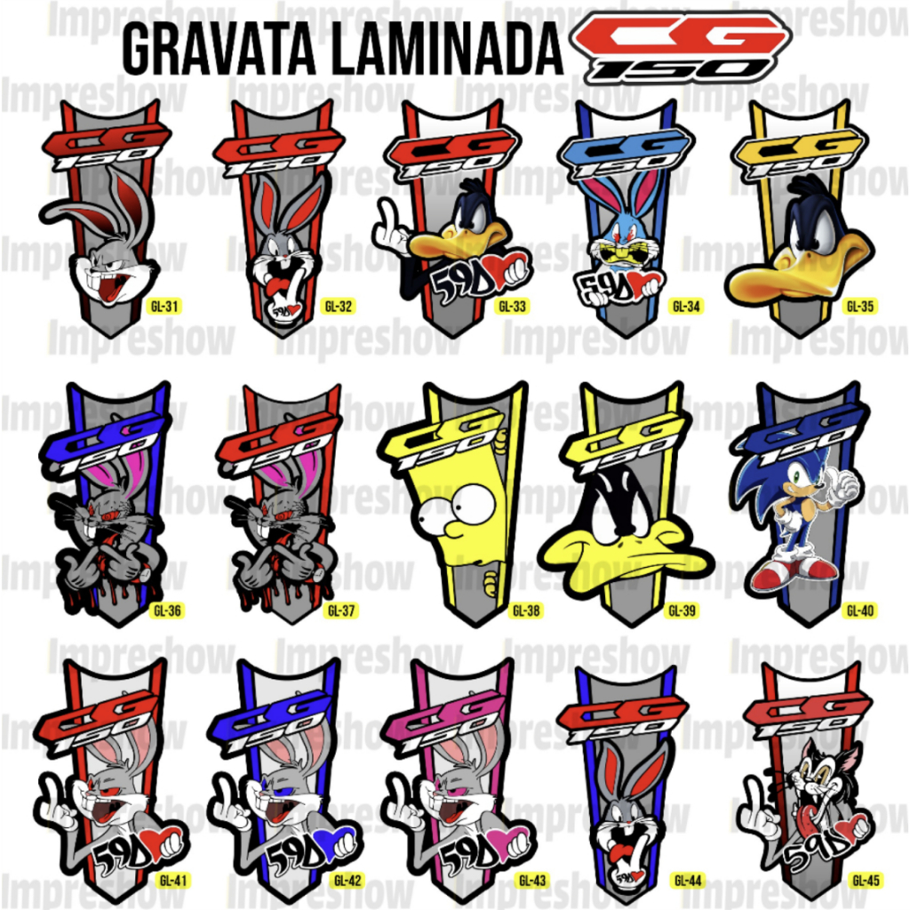 Gravata adesivo CG Titan Fan 150 laminado Faixa Modelo 2024