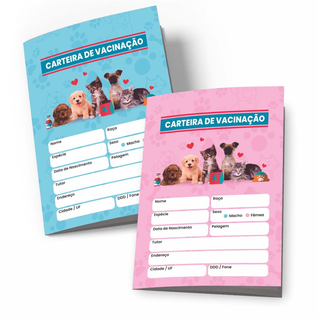 Carteiras Vacina Pet / Petshop / Veterinária - Sem Personalização em Oferta na Shopee