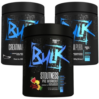 Kit 2x Creatina Monohidratada 100% Pura 300g + Pré Treino Stoutness 300g Bulk Nutrition em Oferta na Shopee