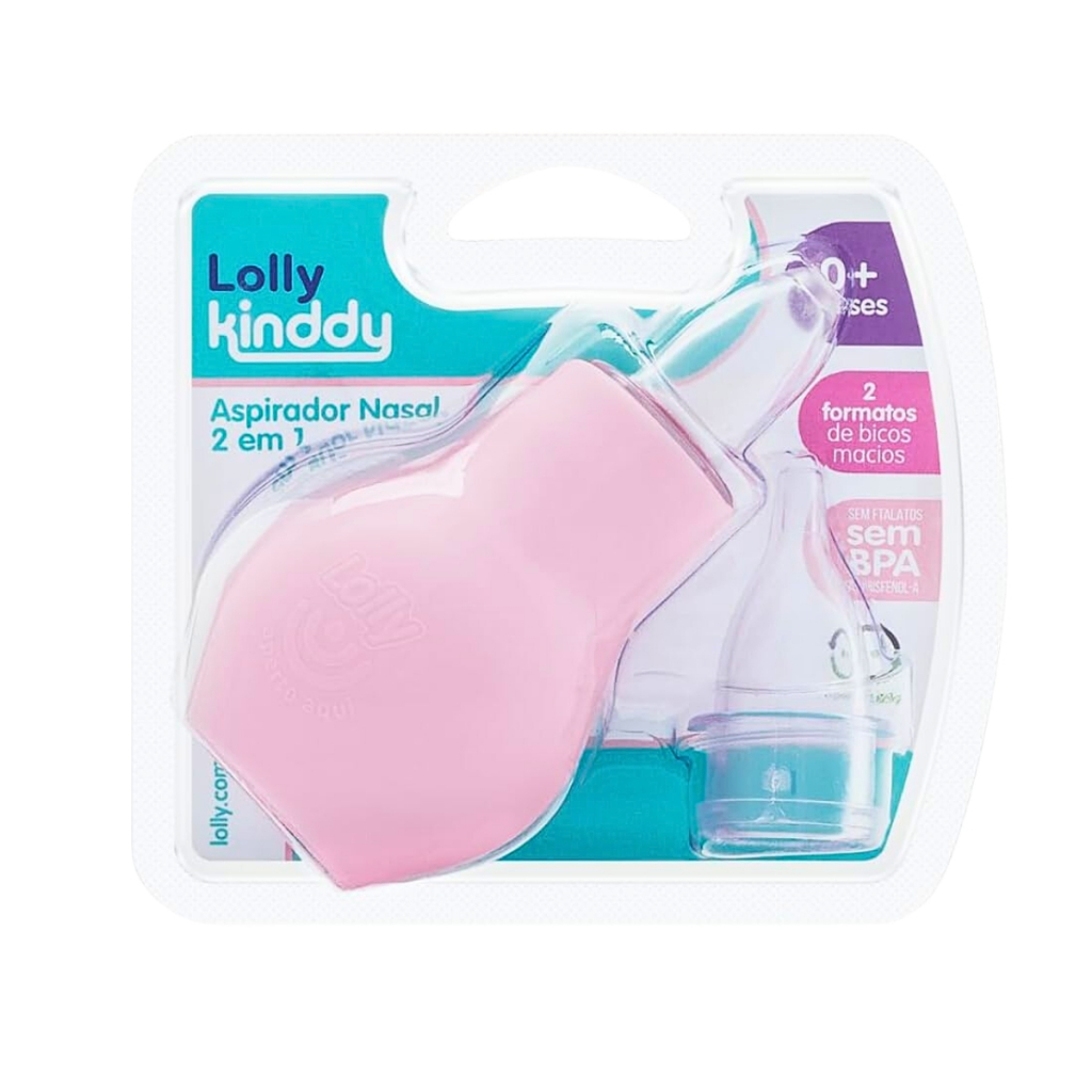 Aspirador Nasal Bebê 2 bicos Rosa - Lolly Kinddy