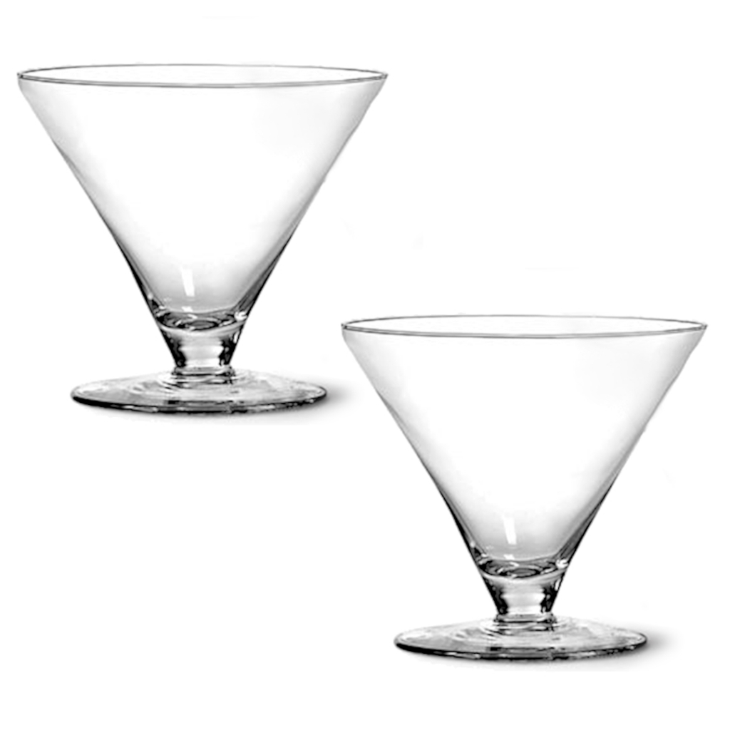 Kit 2 Vaso Taça Versalhes Grande Ø28x20cm 2,8 Litros Cônica Lisa Vidro Transparente Para Decoração Enfeite De Mesa Doces Sobremesa
