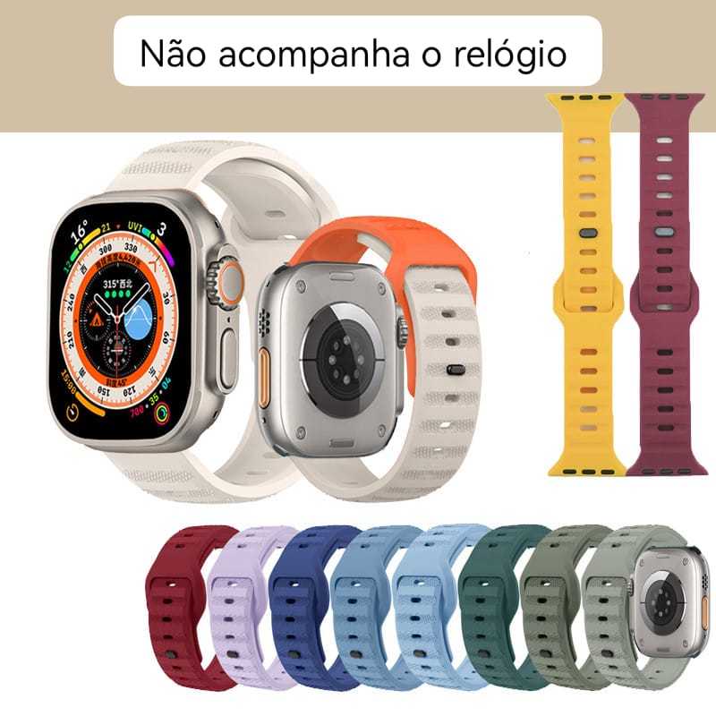 Pulseira de Silicone Faixa Mariner Para Relogio SmartWatch 38mm 40mm 41mm 42mm 44mm 45mm 49mm Ultra serie 8