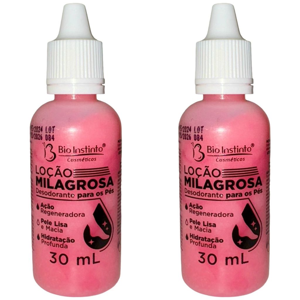 Bio Instinto - 2x Loção Milagrosa - Desodorante para os Pés - Pele Lisa, Macia e Hidratada 30ml cada