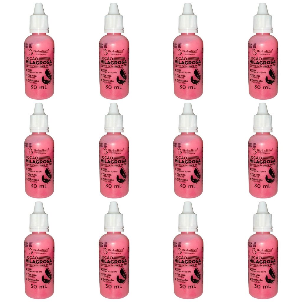 Bio Instinto - 12x Loção Milagrosa - Desodorante para os Pés - Pele Lisa e Macia 30ml (cada)