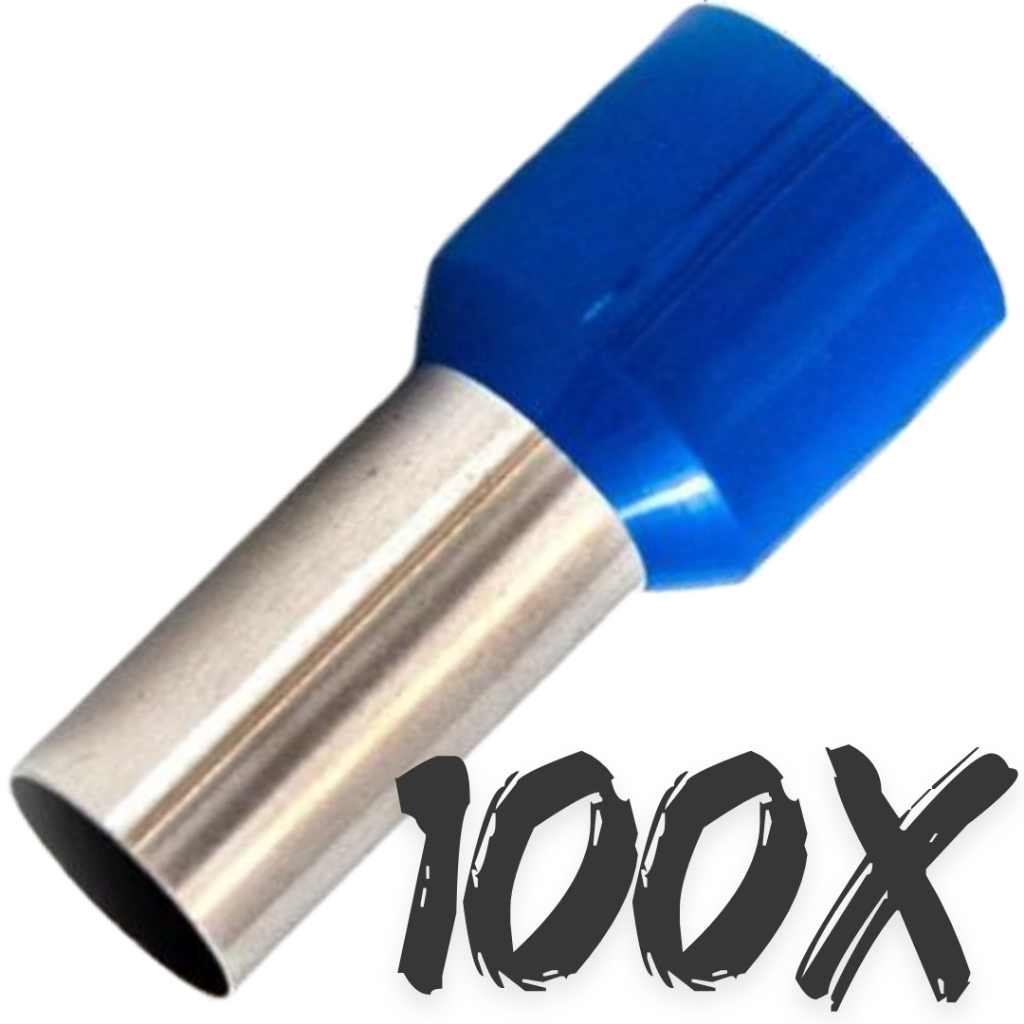 100X Terminais Tubular Ilhos 16mm E1612 Pre Isolado 16,0 (100pçs)
