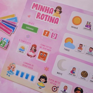 Quadro Educativo Rotina Infantil imantado - Minha Rotina Diária em Oferta na Shopee