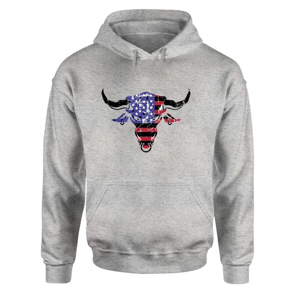 Moletom Canguru Unissex Touro USA Basquete Time Street Hip Hop Bolso Canguru Com Capuz Academia Shopping Lazer - Envio