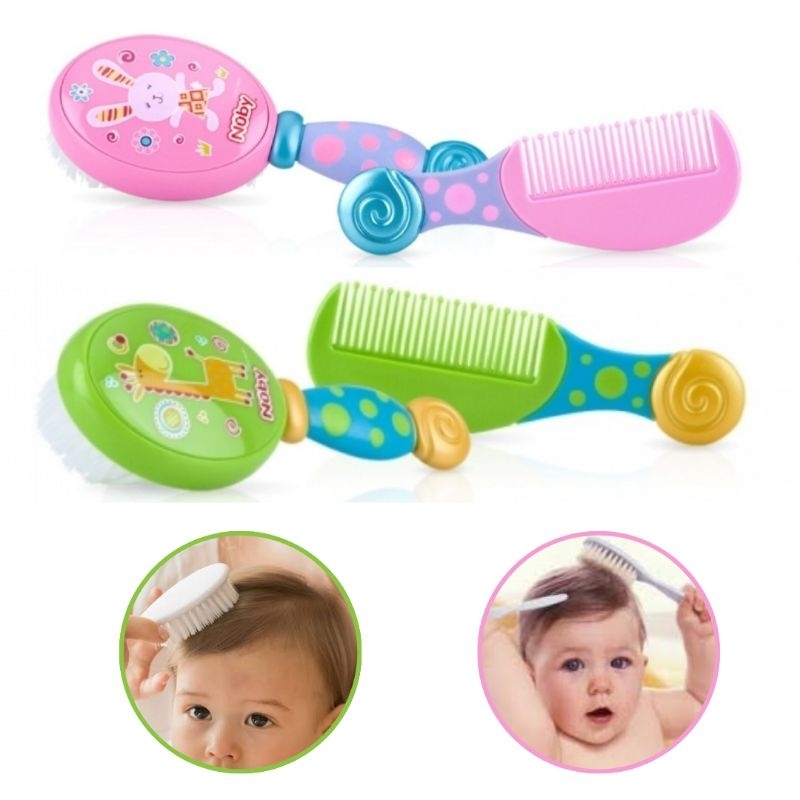 Kit Cabelo Infantil Bebê Pente e Escova Nûby em Oferta na Shopee