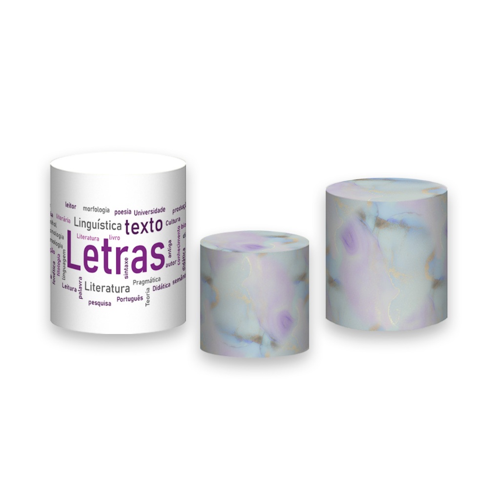 Trio de Capas de Cilindro - Profissão Letras Frame Roxo 006