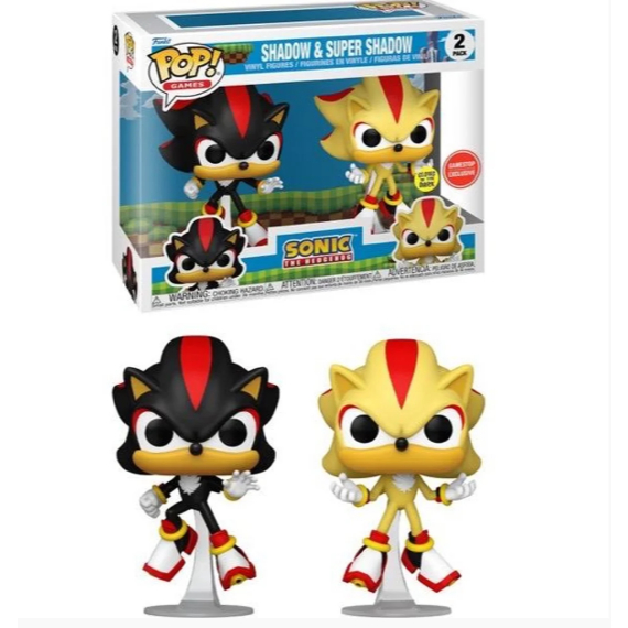 FUNKO POP SONIC SHADOW & SUPER SHADOW 2PACK 71326 NOVO ORIGINAL em Oferta na Shopee